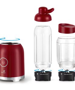 Blender Smoothie Portable Senya Juicy Delight – 250W – 6 lames inox – 2 bouteilles (500 ml + 600 ml) – Lave-vaisselle – Image 10