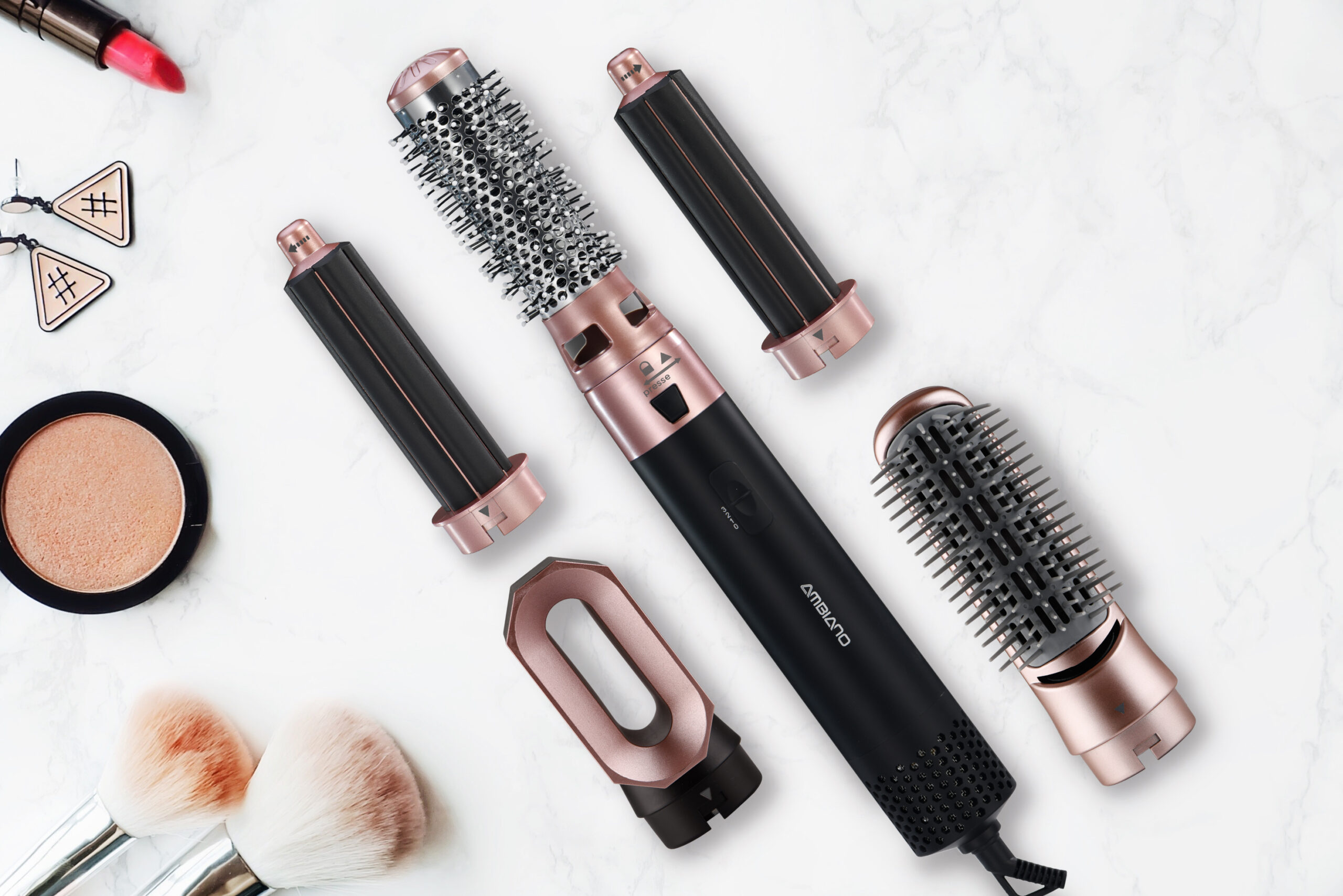 Multistyler lisseur-boucleur électrique 5 en 1 noir Ambiano – Image 2
