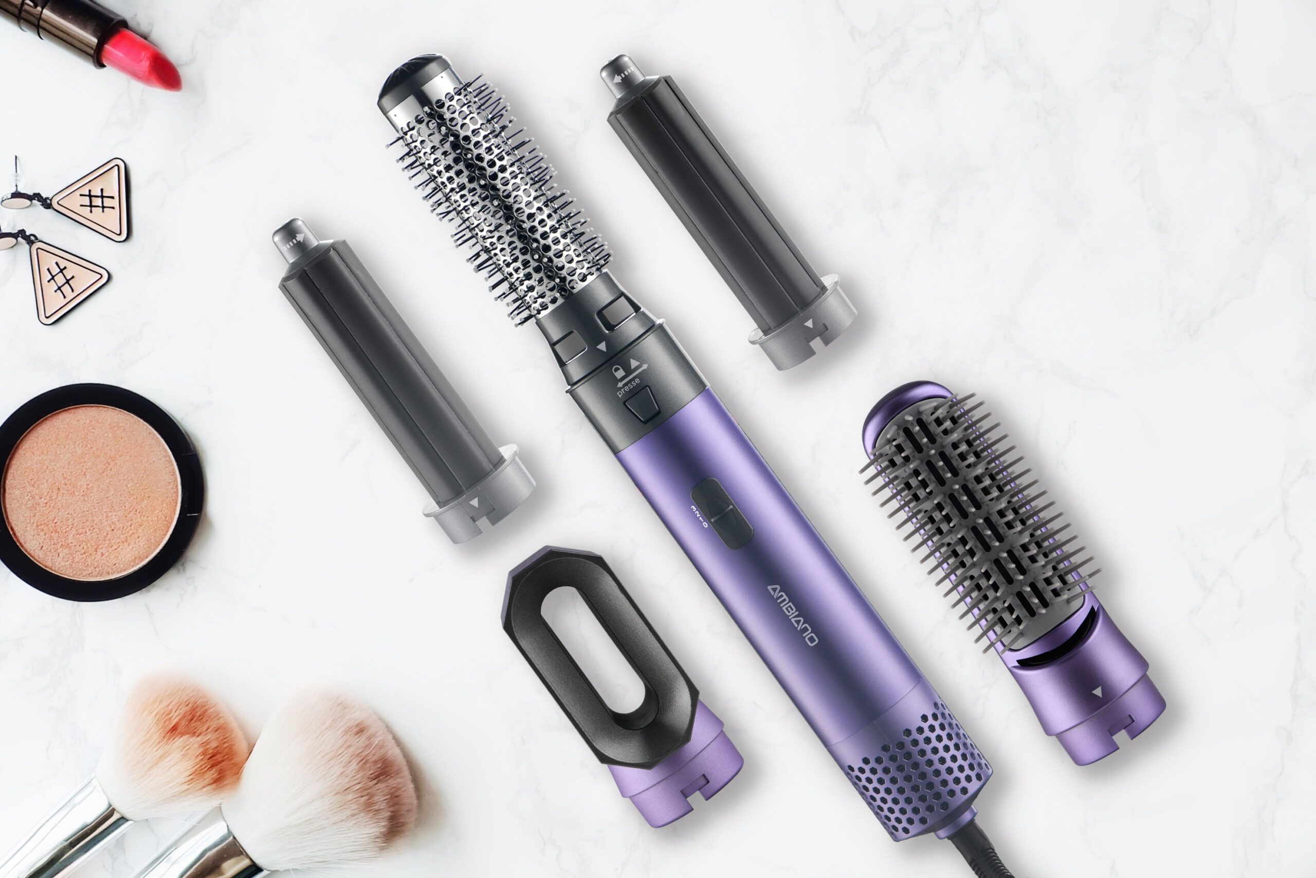 Multistyler lisseur-boucleur électrique 5 en 1 Violet Ambiano – Image 2
