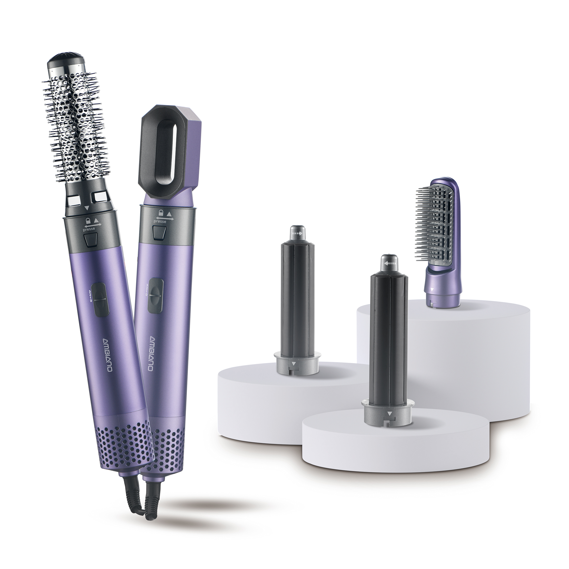 Multistyler lisseur-boucleur électrique 5 en 1 Violet Ambiano – Image 3
