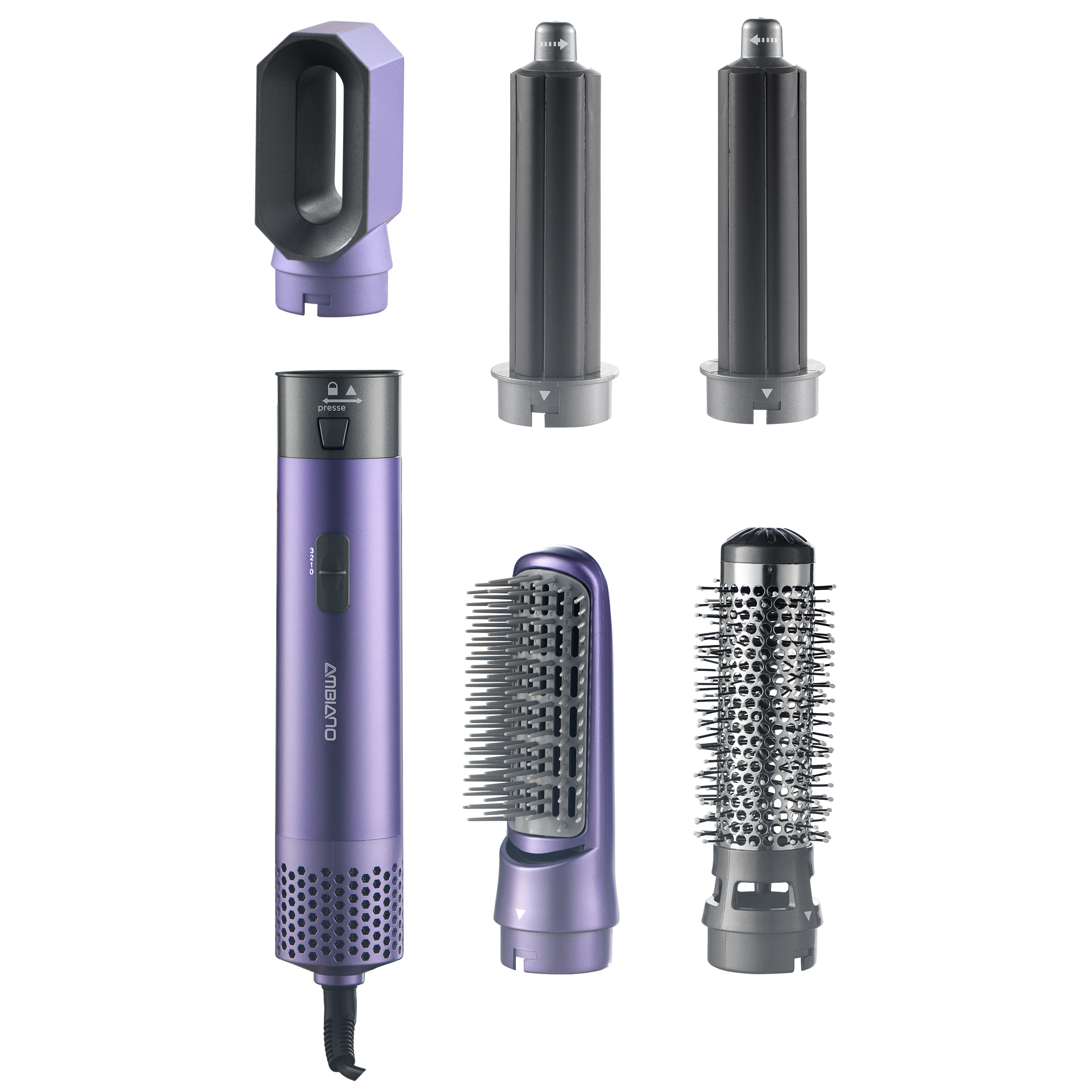 Multistyler lisseur-boucleur électrique 5 en 1 Violet Ambiano – Image 4