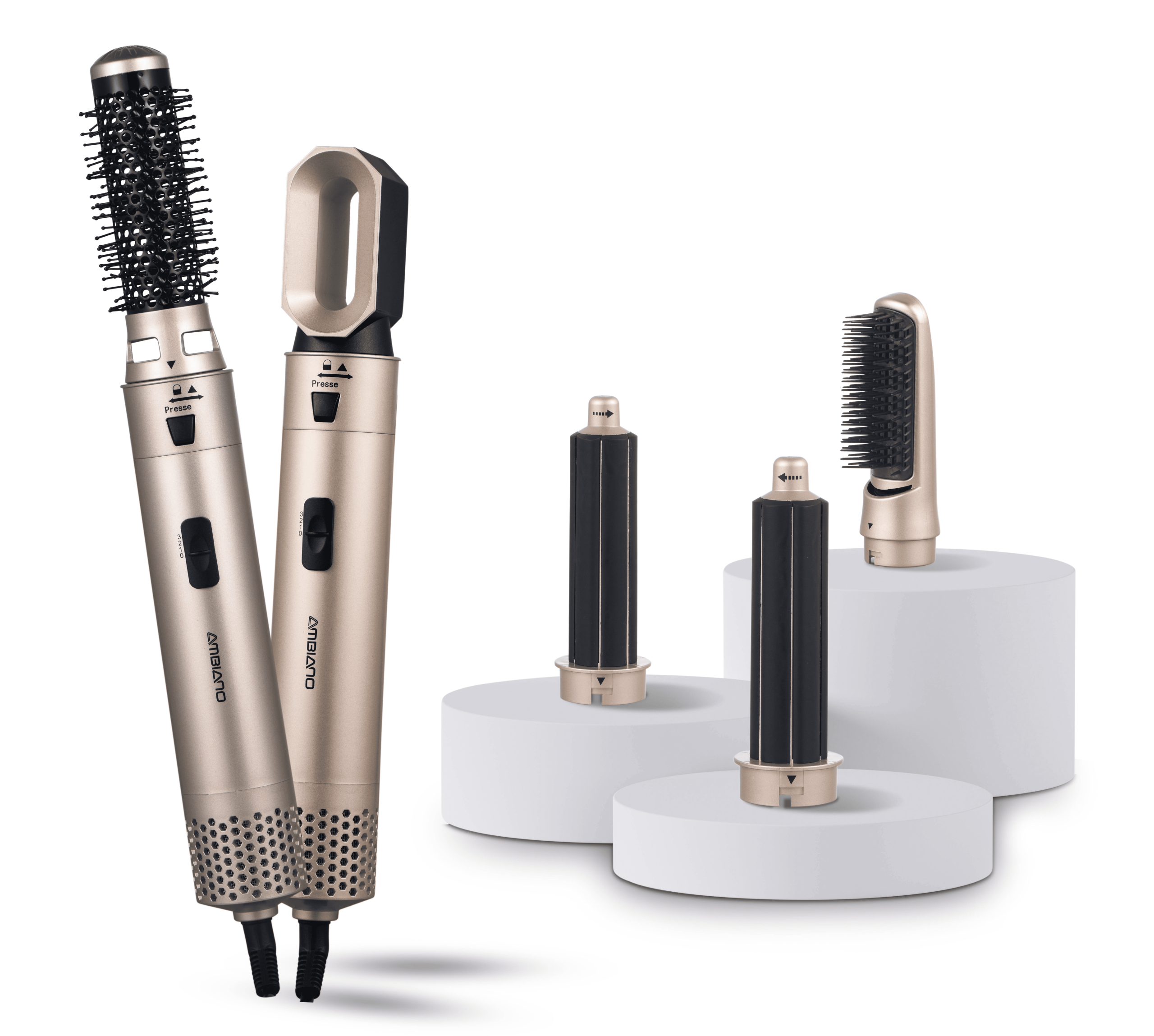 Multistyler lisseur-boucleur électrique 5 en 1 Champagne Ambiano – Image 3