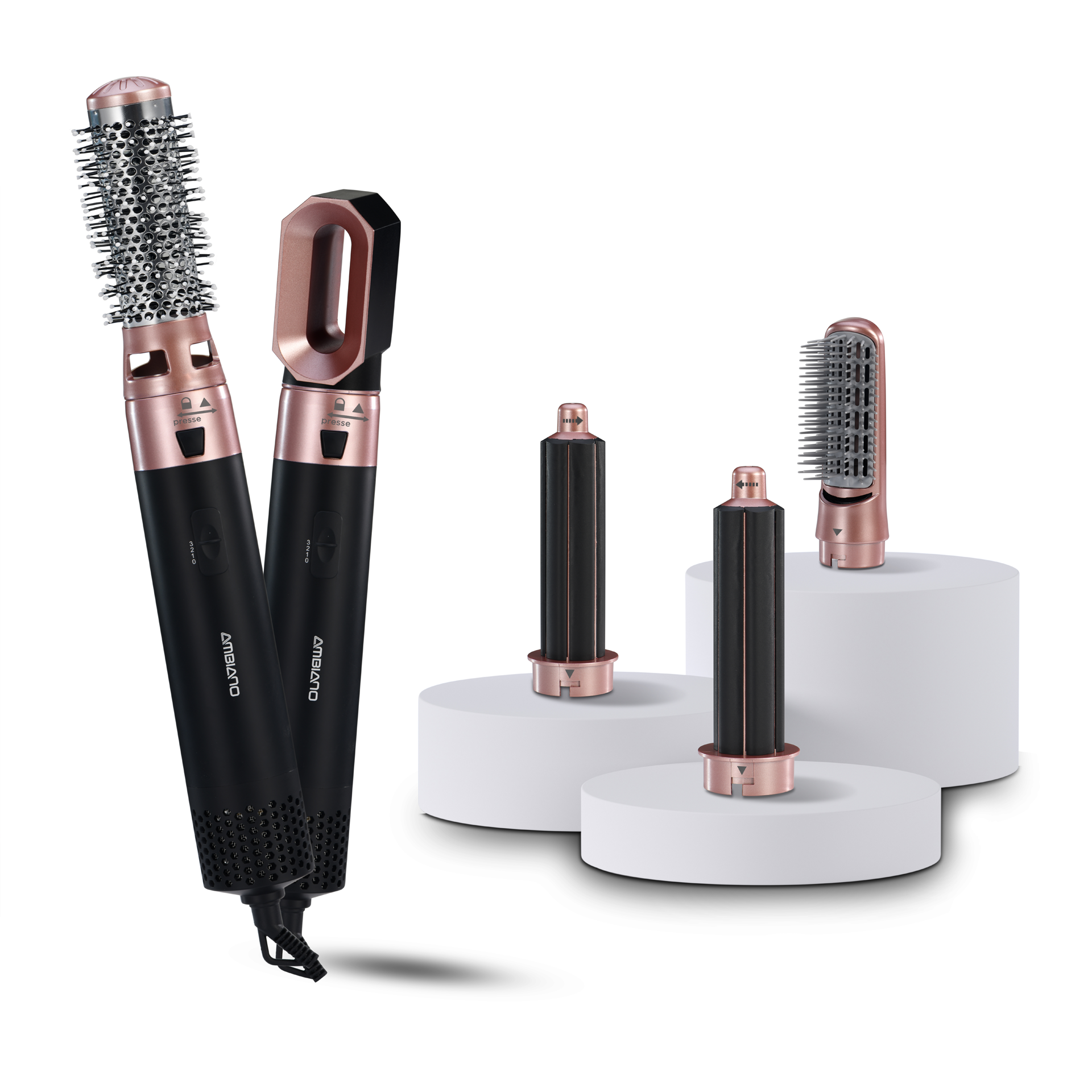 Multistyler lisseur-boucleur électrique 5 en 1 noir Ambiano – Image 3