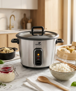 Cuiseur à riz automatique avec panier vapeur - Perfect Rice - 1,8L 700W, maintien au chaud, cuve inox jusqu'à 1,5 kg de riz cru – Image 3