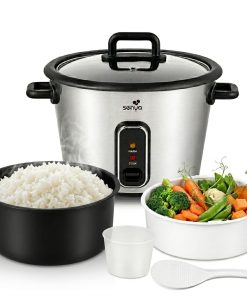 Cuiseur à riz automatique avec panier vapeur - Perfect Rice - 1,8L 700W, maintien au chaud, cuve inox jusqu'à 1,5 kg de riz cru