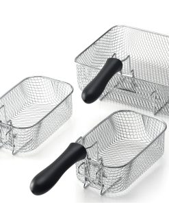 Friteuse électrique inox 5L – 2000W – Température jusqu'à 190°C – 3 paniers (2 petits + 1 grand) – Cuve amovible – Family Fryer – Image 10