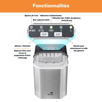 Machine à glaçons Ice Cool – Glaçons en 6 min – 12kg/24h – 2 tailles - Idéale apéros, cocktails et été – Image 6