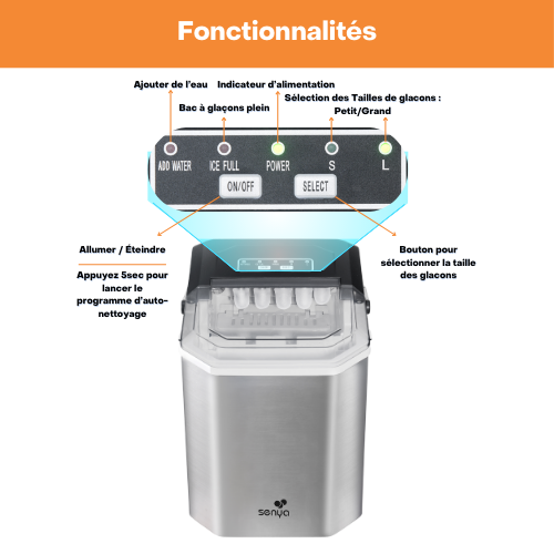 Machine à glaçons Ice Cool – Glaçons en 6 min – 12kg/24h – 2 tailles - Idéale apéros, cocktails et été – Image 6
