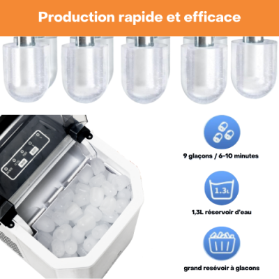 Machine à glaçons Ice Cool – Glaçons en 6 min – 12kg/24h – 2 tailles - Idéale apéros, cocktails et été – Image 3