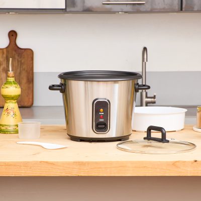 Cuiseur à riz automatique avec panier vapeur - Perfect Rice - 1,8L 700W, maintien au chaud, cuve inox jusqu'à 1,5 kg de riz cru – Image 9