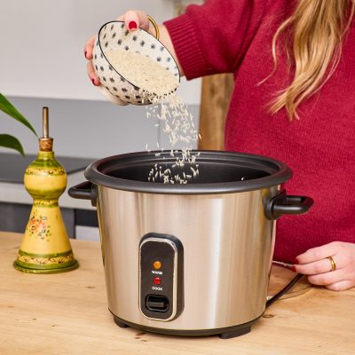 Cuiseur à riz automatique avec panier vapeur - Perfect Rice - 1,8L 700W, maintien au chaud, cuve inox jusqu'à 1,5 kg de riz cru – Image 4