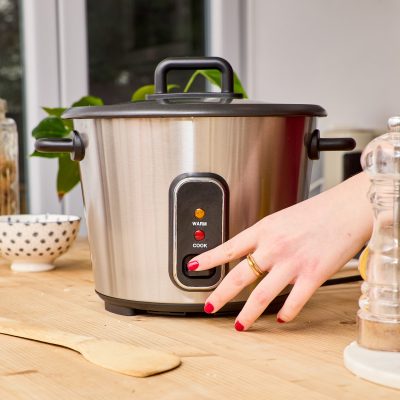 Cuiseur à riz automatique avec panier vapeur - Perfect Rice - 1,8L 700W, maintien au chaud, cuve inox jusqu'à 1,5 kg de riz cru – Image 6