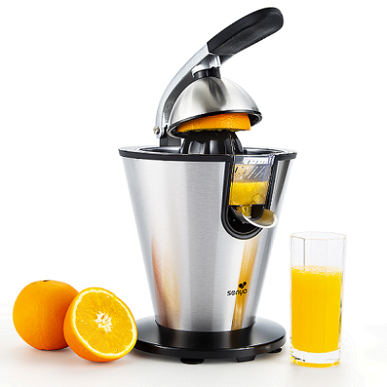 Presse agrumes électrique, bras levier, en acier inoxydable, 0.7L – Image 2
