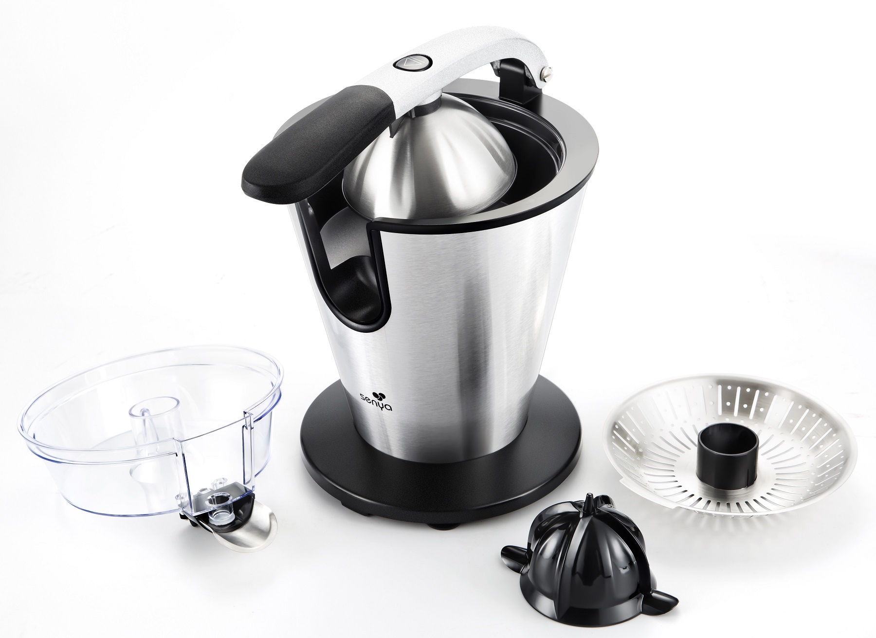 Presse agrumes électrique, bras levier, en acier inoxydable, 0.7L – Image 5