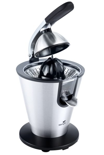 Presse agrumes électrique, bras levier, en acier inoxydable, 0.7L – Image 7