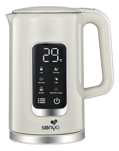 Bouilloire électrique programmable double paroi Polly - Crème