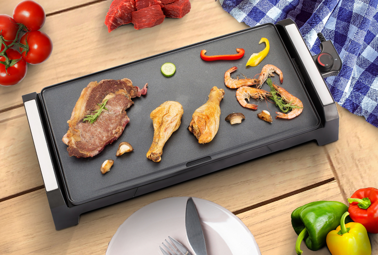 Plancha électrique XL, 6 à 8 personnes, Plancha Time