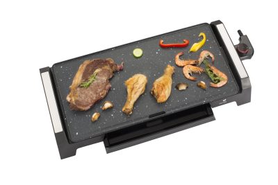 Plancha électrique Senya Plancha Time 2200W – Plaque XL 50,8 x 25,4 cm – Thermostat 80-250°C – Fonte d'aluminium – Sonde détachable – Plaque immergeable
