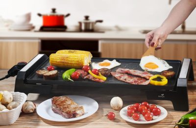 Plancha électrique Senya Plancha Time 2200W – Plaque XL 50,8 x 25,4 cm – Thermostat 80-250°C – Fonte d'aluminium – Sonde détachable – Plaque immergeable – Image 3
