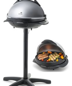 Barbecue électrique Senya – 2400W – 2-en-1 sur pieds ou de table – Diamètre 40 cm – Couvercle inclus – Sans charbon