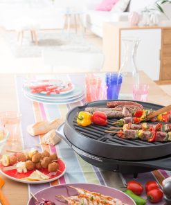 Alternative view of Barbecue électrique Senya – 2400W – 2-en-1 sur pieds ou de table – Diamètre 40 cm – Couvercle inclus – Sans charbon