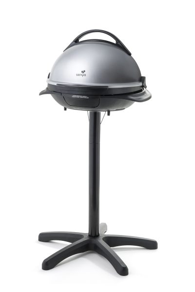 Barbecue électrique Senya – 2400W – 2-en-1 sur pieds ou de table – Diamètre 40 cm – Couvercle inclus – Sans charbon – Image 3