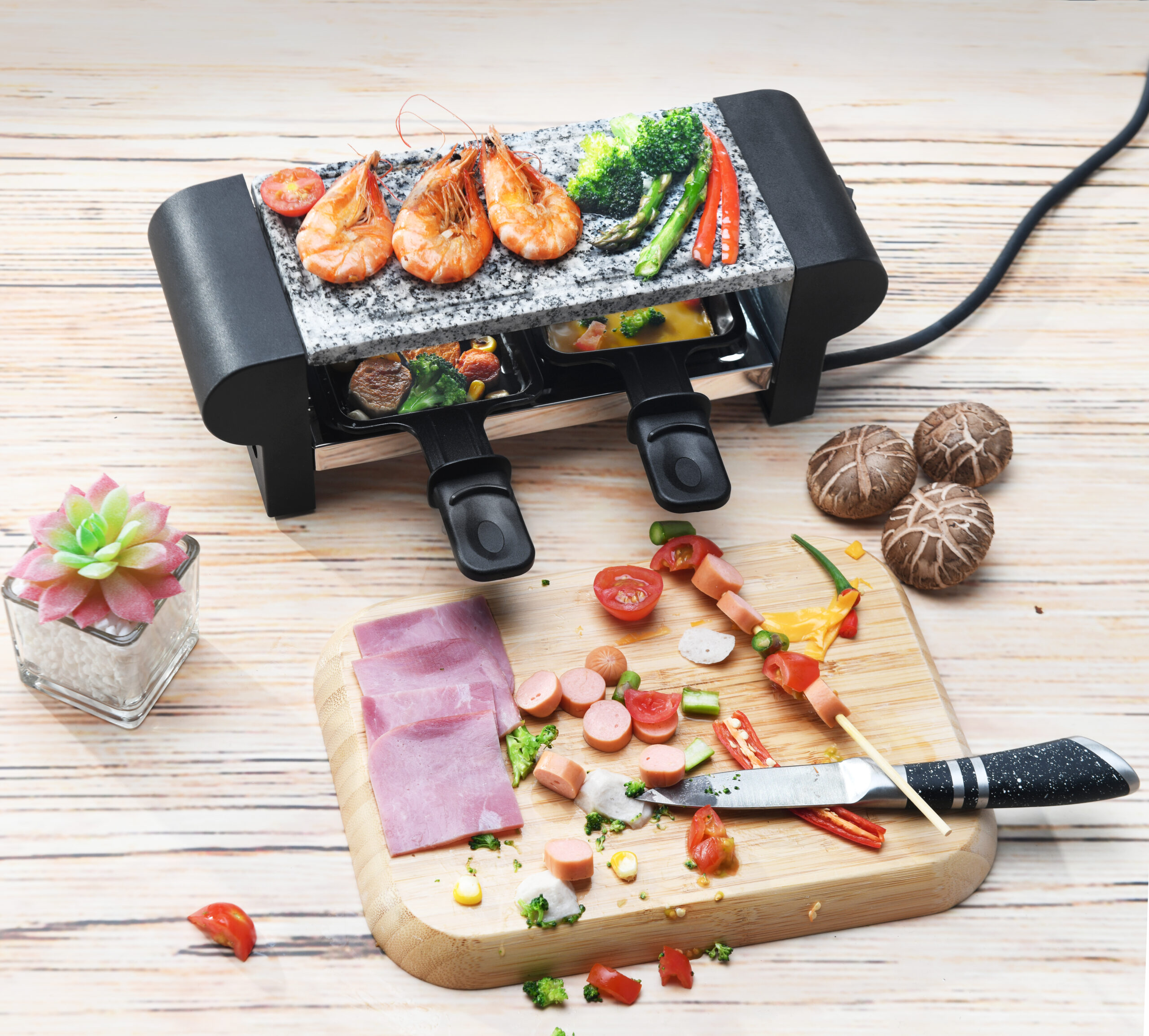 Appareil à raclette 2 personnes avec pierre à cuire My Little Raclette – Image 4