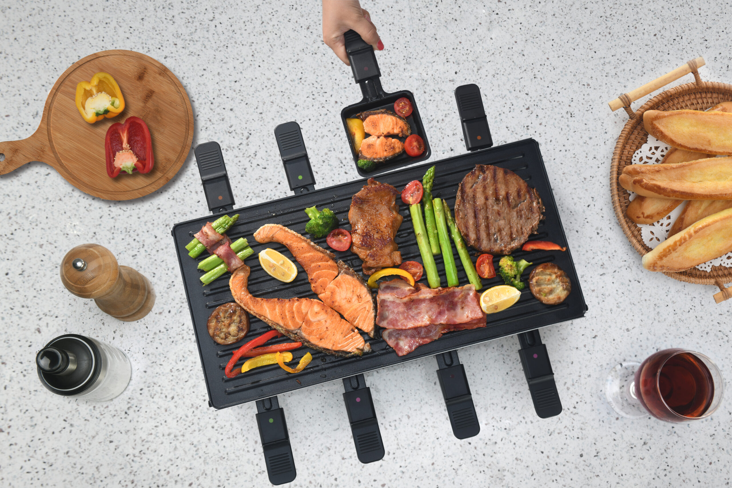 Appareil à raclette 3en1 pour 8 personnes Sweet Cheese