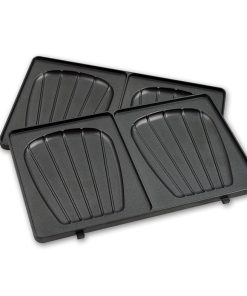 Lot de 2 plaques pour croque monsieur - Gaufrier Waffle Party
