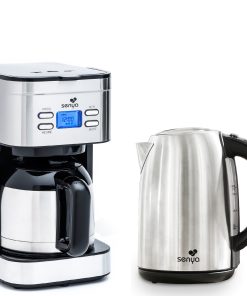 Set petit déjeuner Cafetière programmable et Bouilloire électrique
