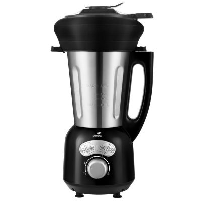Blender chauffant Cook&Ice et son panier vapeur en silicone - Noir