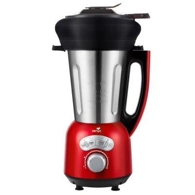 Blender chauffant Cook&Ice et son panier vapeur en silicone - Rouge