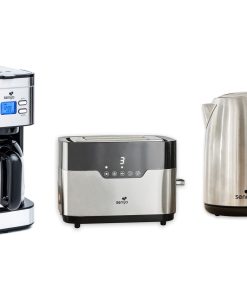 Set petit déjeuner - Cafetière isotherme, Grille-pain tactile et Bouilloire inox 1,7L
