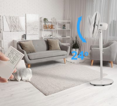 Ventilateur sur pied silencieux Silence & Cool – Ventilateur avec pales 16 pouces, 3 modes de ventilation et télécommande – Image 5