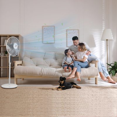 Ventilateur sur pied silencieux Silence & Cool – Ventilateur avec pales 16 pouces, 3 modes de ventilation et télécommande – Image 6