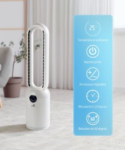 Ventilateur colonne silencieux Fresh Air - 2 en 1 : Purificateur d’air HEPA et ventilateur rafraichisseur avec télécommande – Image 3