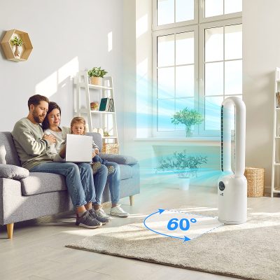 Ventilateur colonne silencieux Fresh Air - 2 en 1 : Purificateur d’air HEPA et ventilateur rafraichisseur avec télécommande – Image 6